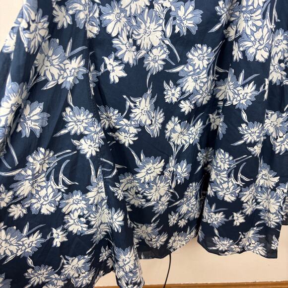 Polo Ralph Lauren Bloom Gathered Midi Dress Blue White Floral - NO TAGS ~ Large - Picture 11 of 12
